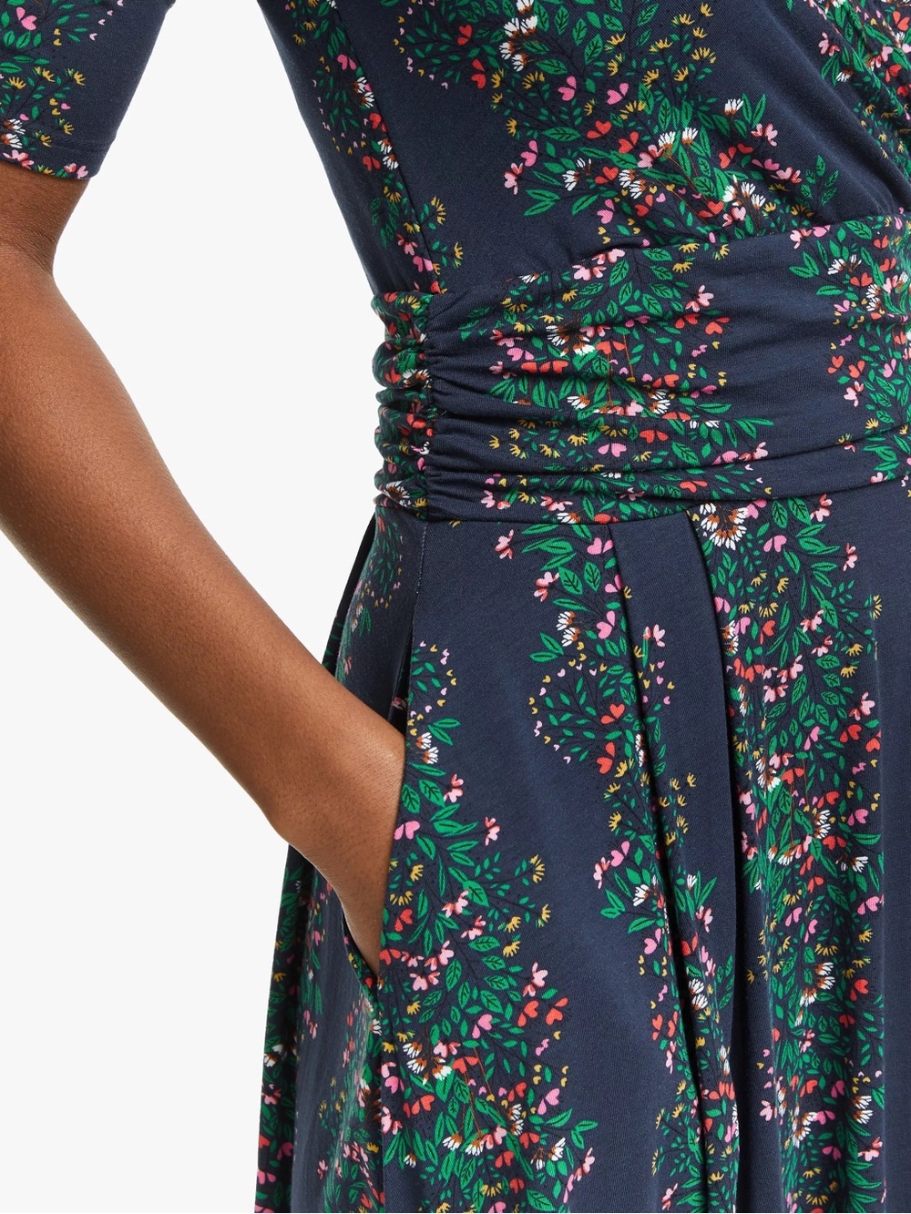 Boden Kassidy Navy Floral Midi Dress - Picture 2 of 9